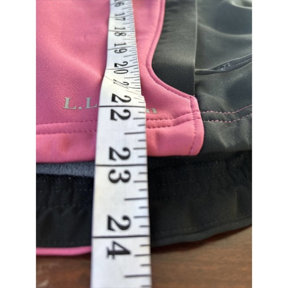 LL Bean Jacket Women L Long Sleeve Full Zip Lightweight‎ Pink Black Soft Shell - Picture 7 of 7